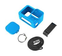 CERFFOOL Funda Protectora de Silicona para GoPro Hero 13 Black con Cubierta Lateral de batería y Tapas de Lente, Cuerda de 40 cm de Largo y cordón para Kit de Accesorios de cámara de acción