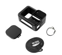 CERFFOOL Funda Protectora de Silicona para GoPro Hero 13 Black con Tapas de Lente y Cuerda de 40 cm de Largo y cordón para Kit de Accesorios de cámara de acción (Negro)