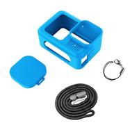 CERFFOOL Funda Protectora de Silicona para GoPro Hero 13 Black con Tapas de Lente y Cuerda de 40 cm de Largo y cordón para Kit de Accesorios de cámara de acción (Azul)