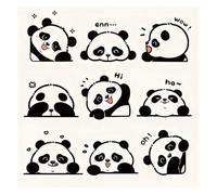 CERFFOOL - Funda protectora plegable para cámara, bolsa cosmética, paño de limpieza y almacenamiento, bolsa envolvente para electrónica, 50 x 50 cm, Pandas, Tela autoadhesiva mágica