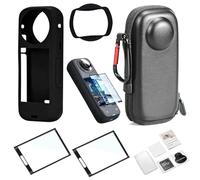 CERFFOOL Kit de accesorios compatible con Insta360 X4, funda de transporte portátil de vidrio templado, película protectora de silicona, protector de lentes, accesorios de cámara de acción