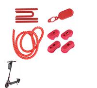 CERFFOOL - Kit de accesorios de patinete para Xiaomi M365/Pro/Pro2/1s/Lite/Essential/MI3, adhesivo reflectante+tapón de silicona+protector de cable en espiral para scooter eléctrico (rojo)