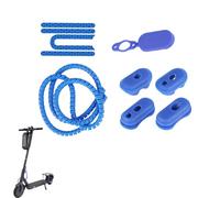CERFFOOL - Kit de accesorios de patinete para Xiaomi M365/Pro/Pro2/1s/Lite/Essential/MI3, adhesivo reflectante+tapón de silicon protector de cable en espiral para scooter eléctrico (azul)
