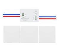 Cerhot RF433 Kit de interruptor inalámbrico de radio, interruptores inalámbricos para iluminación, interruptores cinéticos inalámbricos, sin batería, mando a distancia con botón (1Gang 3V1 Blanco)