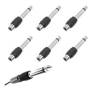 Cerioll Adaptador RCA de 6.35 mm, 6 Piezas Adaptador de 6.35 mm Macho a Hembra Convertidor de Audio Chapado en Oro para Receptor AV, PA, Mezclador, Amplificador HiFi