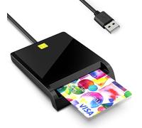 Cerioll Lector DNI Electrónico, USB 2.0 Lector de Tarjetas Inteligentes, Plug & Play - Compatible con Windows, OSX, Linux Systemen (Negro)