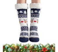 Cerioll Weihnachtssocken,Weihnachtssocken Socken,Christmas Socks,Fflauschig Warme Haussocken,Adventskalender Socken,Weihnachten Slipper Socken,Plüschsocken,Kuschelsocken für mit Anti Rutsch Sohle