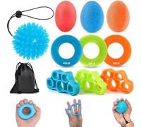 Cerkkapo 10 Piezas Fortalecedor de Agarre de Mano,Ejercitador de Manos,Aumentar la Flexibilidad y la Fuerza de los Dedos, Adecuado para Tocar el Piano, la Guitarra, la Escalada en Roca y el Fitness