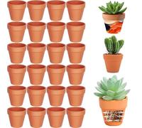 Cerkkapo 24 Pcs Mini Macetas para Flores de Terracota, 4X4.8cm Terracota Suculentas, Maceta de Florero, Macetas de Terracota con Orificio de Drenaje, Tiestos para Plantas para Plantas Semillas Cactus