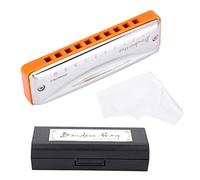 Cerlingwee Armónica de 10 Orificios Portátil KONGSHENG Benders Harp 10 Hoyos 20 Tonos Blues Armónica para Principiantes en la Clave de Do Mayor para Jugadores Profesionales y Estudiantes (Naranja)