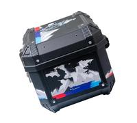 Cerlingwee Caja Trasera para Motocicleta, Elegante Estuche de Almacenamiento de 45L con Pegatina Llamativa, Diseño Desmontable para Diversas Necesidades de Uso, Material ABS