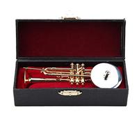 Cerlingwee Modelo de Trompeta, Trompeta en Miniatura, réplica de Trompeta, Adornos Musicales bañados en Oro, Compacto portátil para Regalo, músico, decoración del hogar, Amigos