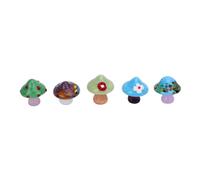 Cerlyiont 5pcs Miniature Mushroom Ornament Cute Resin Mushroom Statues for Glass Containers and Garden Decorations