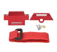 Cerlyiont Aluminium Alloy Tall Battery Holder Mount Hold Down, RC Car Battery Plate, Battery Holder Mount with Strap for Traxxas 1/10 Slash 2WD 5822 5822A Chassis (Red)