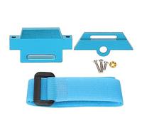 Cerlyiont Aluminium Alloy Tall Battery Holder Mount Hold Down, RC Car Battery Plate, Battery Holder Mount with Strap for Traxxas 1/10 Slash 2WD 5822 5822A Chassis (Blue)