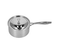 Cerlyiont Saucepan, Milk Pot, Multipurpose Sauce Pan with Lid, Stainless Steel, Easy Pour with Ergonomic Handle for Home Kitchen Restaurant (Argent)
