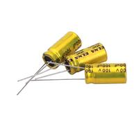 Cermant 10 condensadores electrolíticos no polarizados de 100 uF 100 V de 10 x 20 mm NP para altavoz de agudos de audio, condensador divisor de frecuencia