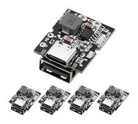 Cermant Paquete de 5 convertidores tipo C USB 5V 2A Boost Converter Step-Up Power Module, placa de carga de batería de litio con indicador LED y puerto USB totalmente soldado, módulo de carga de banco