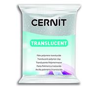 CERNIT CE0920056080C - Pan de pasta de polímero translúcido - pasta para modelar para hornear - Color plata brillante - Bloque de 56 g