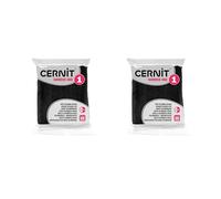 CERNIT CE9056100AMZC - Un lot de 2 Pains de Pâte Polymère NUMBER ONE - Pâte à Modeler à Cuire - Couleur Noir - 2 Blocs de 56 g