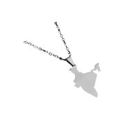 Cernomal Collar con Colgante De Mapa De La India: Gargantilla De Tarjeta De Países con Dije De Color Blanco Amarillo Suave Y Delicado, Joyería Africana De Hip Hop para Mujeres Y Hombres