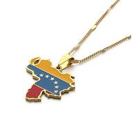 Cernomal Collar con Colgante De Mapa De Venezuela: Cadena De Suéter con Dije De Bandera Nacional De Mapas De Países Esmaltados De Moda, para Mujeres, Hombres, Accesorios De Regalos De J
