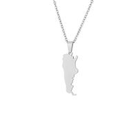 Cernomal Collar con Mapa De Argentina: Colgante De Color Sólido De Hip-Hop, Cadena De Clavícula, Joyería, Aniversario, Regalos De Cumpleaños para Mujeres, Hombres, Amarillo/Blanco, Bl