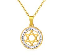 Cernomal Collares con Colgante De Mapa De Israel: Bandera De Moda, Dijes Redondos De Hexagrama, Cadena De Clavícula Patriótica, para Mujeres, Hombres, Regalo De Cumpleaños, Aniversario