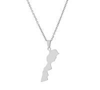 Cernomal Collares con Mapa del Mundo: Collar con Colgante De Bandera De Marruecos De Color Sólido De Moda, Joyería con Dijes De Gargantilla para Mujeres, Hombres, Adolescentes, Accesori