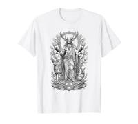Cernunnos Arte Lineal de Cuernos sagrados del Dios del Bosque Celta Camiseta