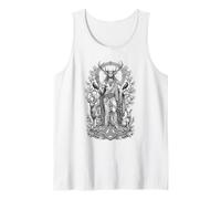 Cernunnos Arte Lineal de Cuernos sagrados del Dios del Bosque Celta Camiseta sin Mangas