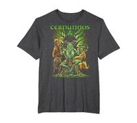 Cernunnos Mitología Celta Dios irlandés pagano Camiseta, Hombre Tallas Grandes, Jaspeado Oscuro, 5X Alto