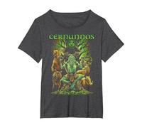 Cernunnos Mitología Celta Dios irlandés pagano Camiseta, Mujer Tallas Grandes, Jaspeado Oscuro, 1XL Grande