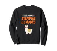 Cero Dramas Siempre Llamas Diversión Frases Graciosas Llama Sudadera