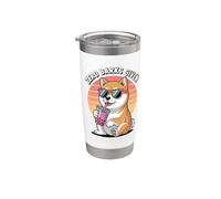 Cero ladridos dados - Perro Shiba Inu amante de Boba Vaso térmico de acero inoxidable de doble pared