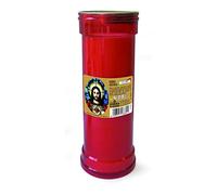 Cero votivo modelo P50 - Rojo - Etiquetas surtidas - Diámetro 6,3 cm altura 18 cm - Cereria Di Giorgio