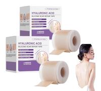Cerotto in silicone con acido ialuronico per cicatrici, Cerotto in silicone per cicatrici, Cerotto riutilizzabile per la rimozione delle cicatrici, per tutti i tipi di pelle (2 caja)