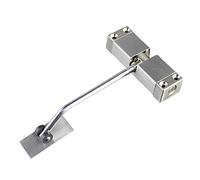 Cerrador automático de puerta inoxidable, Cierrapuertas con resorte automático de acero inoxidable plateado, ajustable, 160x98x30x21 mm