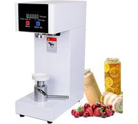 Cerradora automática de latas, máquina selladora de Vasos eléctrica, selladora de latas de Zumo de Fruta y Cerveza, diámetro de 5,5 cm/2,2 Pulgadas, para sellar Botellas de plástico White