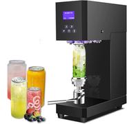 Cerradora de latas de sobremesa comercial, selladora eléctrica de vasos y latas con contador inteligente, máquina semiautomática para sellar latas y botellas de vidrio,Black