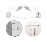 Cerradura adhesiva con cerradura, 1 paquete, en blanco, dos llaves, almohadillas adhesivas de repuesto, cerradura adhesiva con cerradura para frigorífico, armario, puerta, ventana