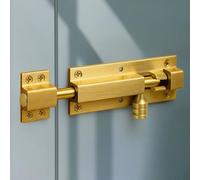 Cerradura antirrobo de acero inoxidable, acabado dorado, instalación horizontal/vertical para puertas y ventanas de madera, 1 paquete