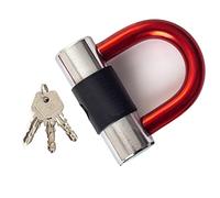 Cerradura antirrobo para motocicleta, mini cerradura en U antirrobo para bicicleta, grillete de 16 mm con llaves, cerradura de seguridad definitiva para bicicletas, motocicletas y más