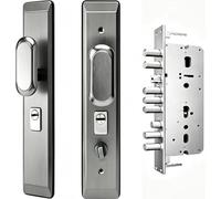 Cerradura Antirrobo para Puerta, Juego de Manijas de Seguridad Reforzadas de Acero Inoxidable, Cilindro de LatóN de 68 Hojas, Panel Cepillado Antipalanca(C+Inside Open)