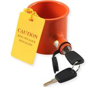 Cerradura antirrobo para remolque, de acero resistente, con etiqueta de advertencia y 2 llaves para caravanas, contenedores, remolques, caravanas, caravanas