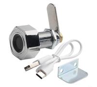 Cerradura biométrica de huellas dactilares de 30 mm para seguridad de cajones con identificación rápida, adecuada para armarios y cajones de mesita de noche (plateado)