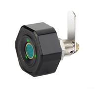 Cerradura biométrica para cajones con tamaño de cerradura de 20 mm, almacena hasta 20 huellas dactilares, adecuada para armarios, cajones y muebles de oficina (negro)