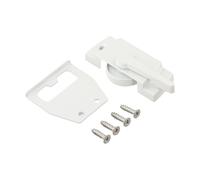 Cerradura blanca para ventanas correderas verticales, pestillo de seguridad tipo leva para colgar simple y doble, aleación de zinc fundido, 70,5 x 25 x 12,5 mm