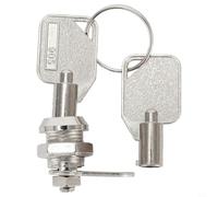 Cerradura cilíndrica con llave igual diseñada para gabinete, buzón, cajón, puerta de caravana, tamaño de instalación de 12 mm, material de zinc (1 unidad)