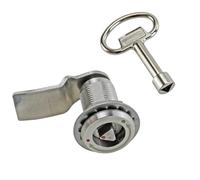 Cerradura cilíndrica de acero inoxidable 304 for puerta de gabinete, con lengüeta triangular o cuadrilátera, 1 unidad(3 Non adjustable)